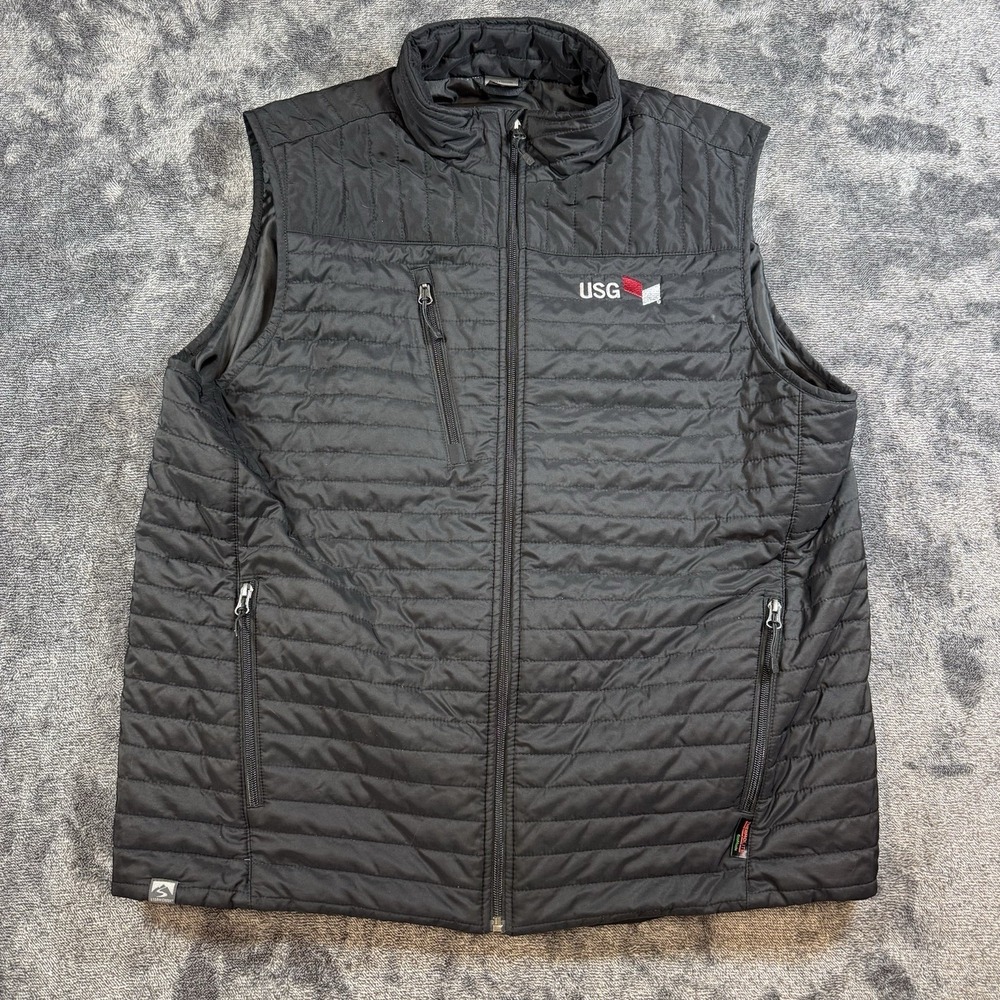 Storm Creek Vest Black Thermolite Quilted Full Zip Men's XL USG Embroidery
